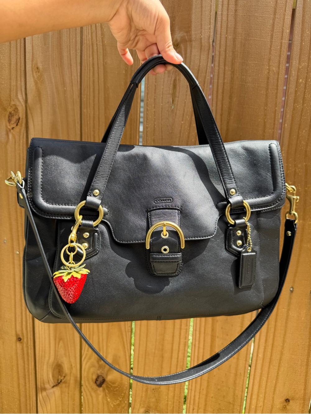 Coach Black Leather Satchel